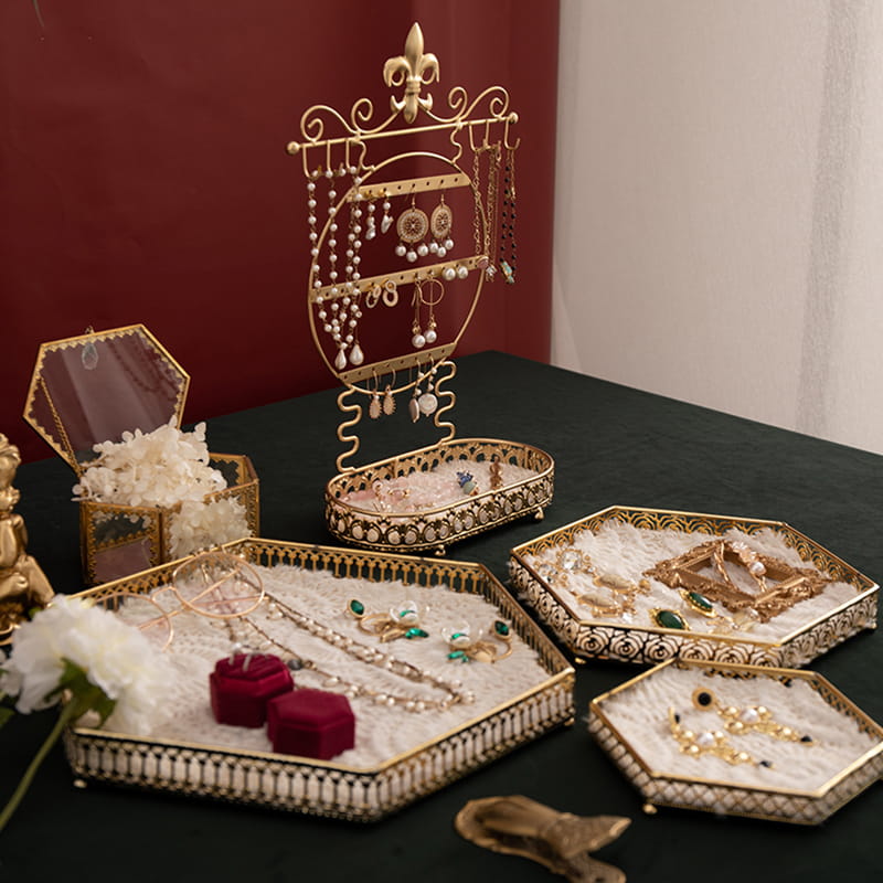 Metal jewelry storage rack display