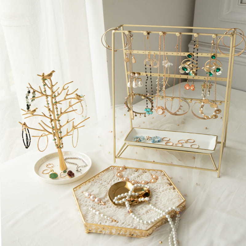 Jewelry collection storage, desktop necklace, bracelet, earrings, jewelry storage box