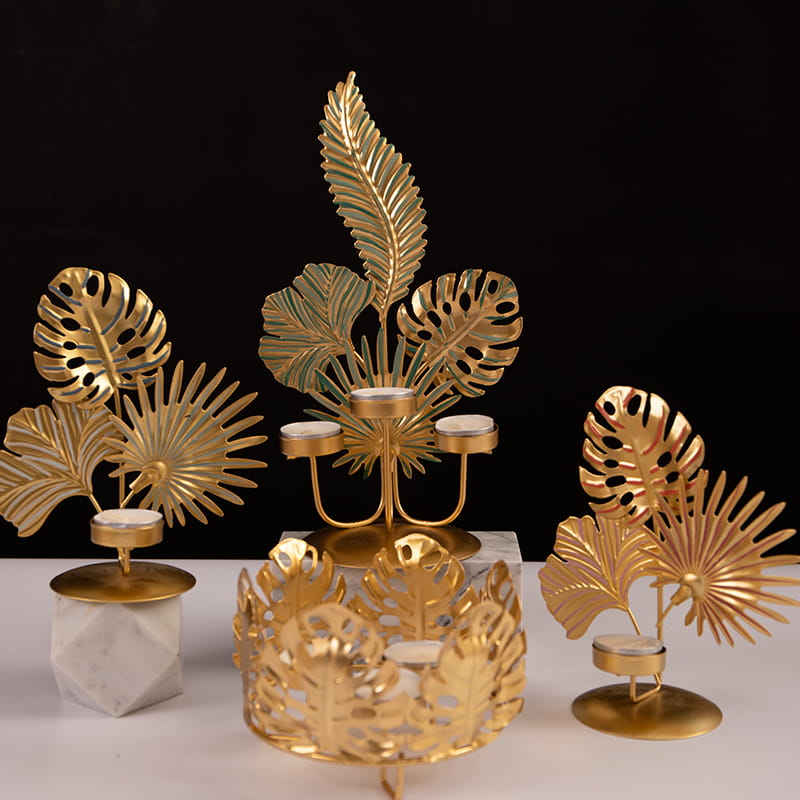 Wedding Decorations Parties or Everyday Home Decor Different Leaves Shaped Metal Tealight Candle Holder