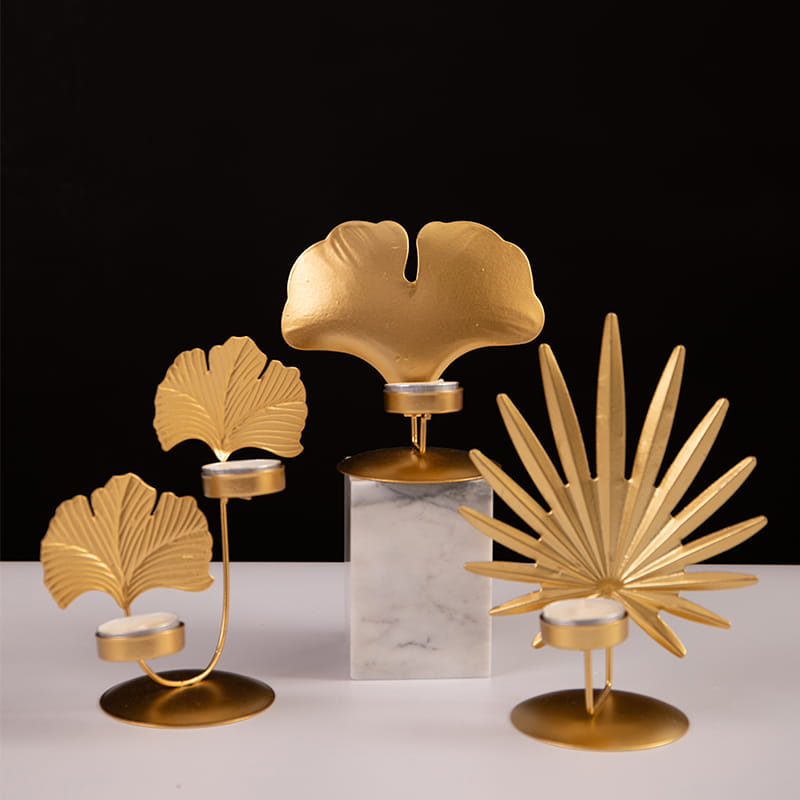 Cute Different Leaves Shaped Metal Tealight Candle Holder For Wedding Decorations Parties or Everyday Home Decor