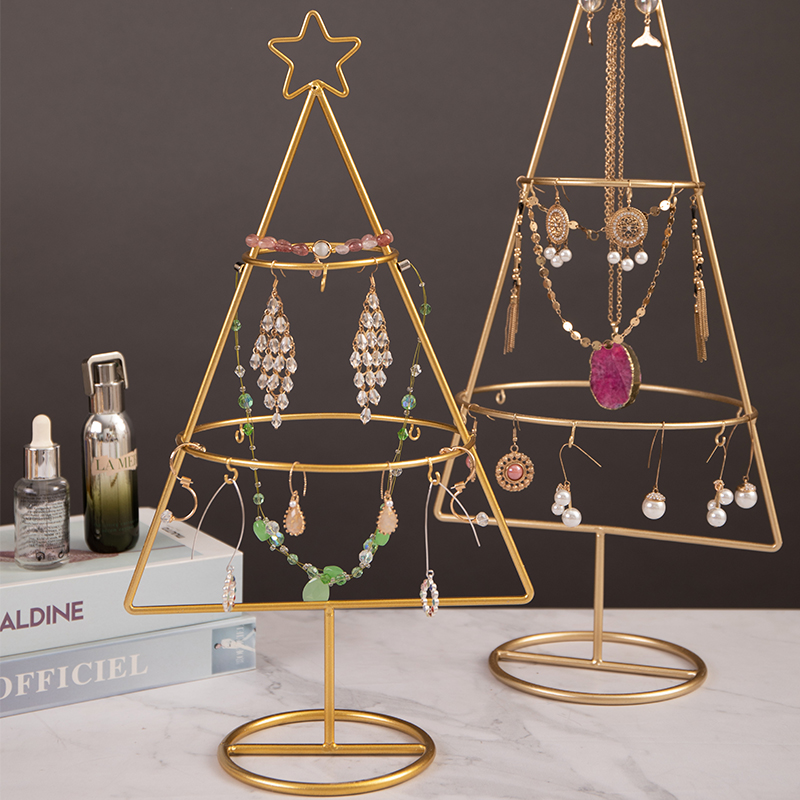 Metal storage rack necklace jewelry display