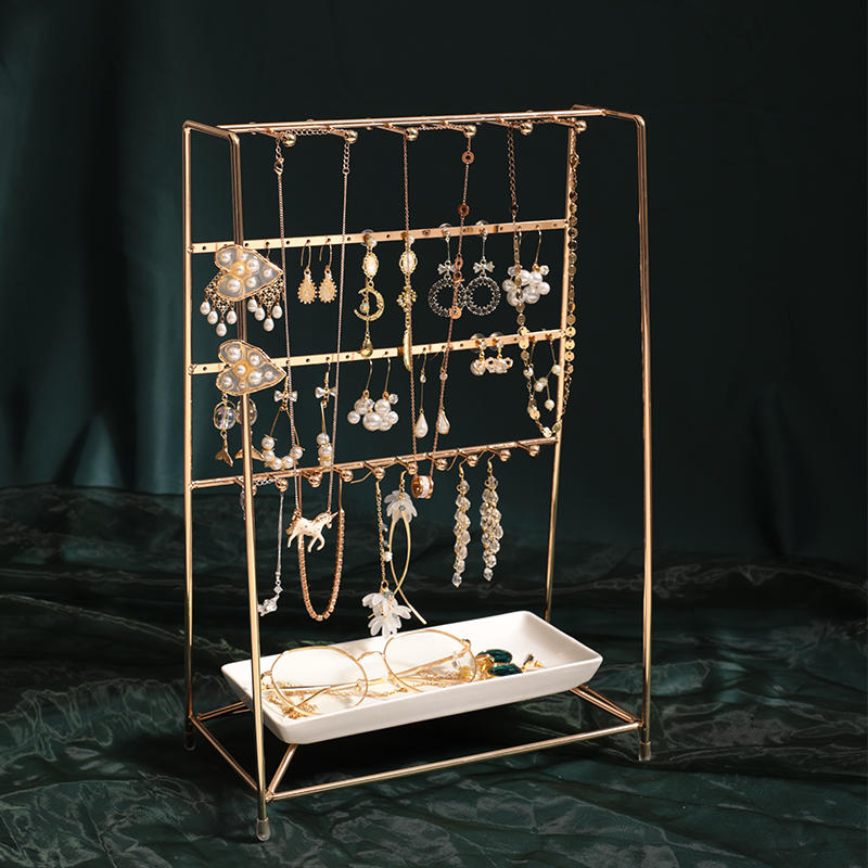 Square display stand for storage of bracelets, necklaces, earrings and jewelry