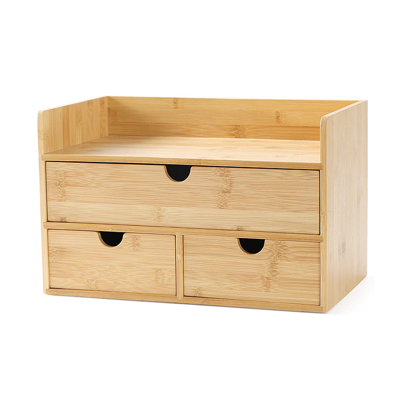 Home learning multifunctional stationery desktop storage box with three drawers