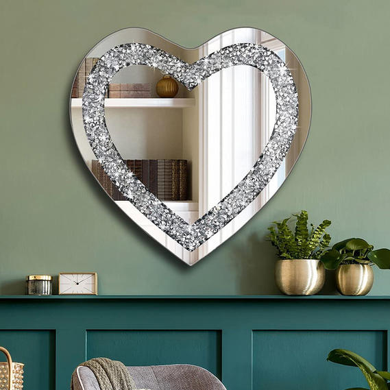 Home decoration love heart shape mirror creative art decorative mirror