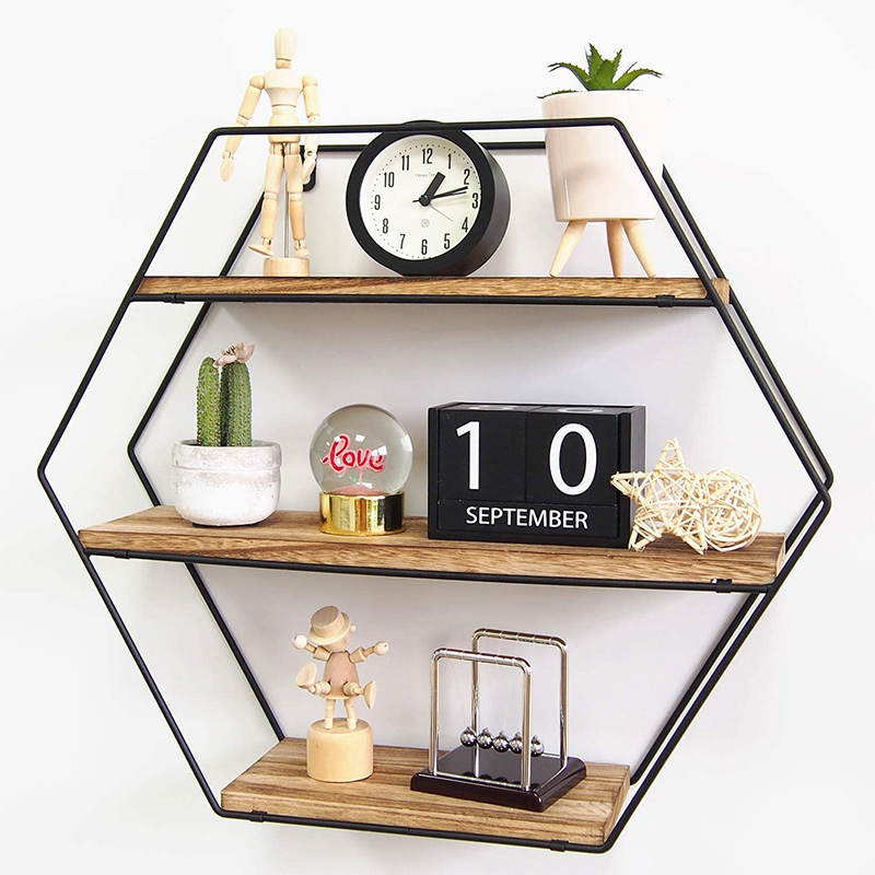 Iron Craft Display Rack Storage Unit Bathroom Shelves Circle Shelf Metal Round Wall storage rack for Bedroom Kitchen Office Home